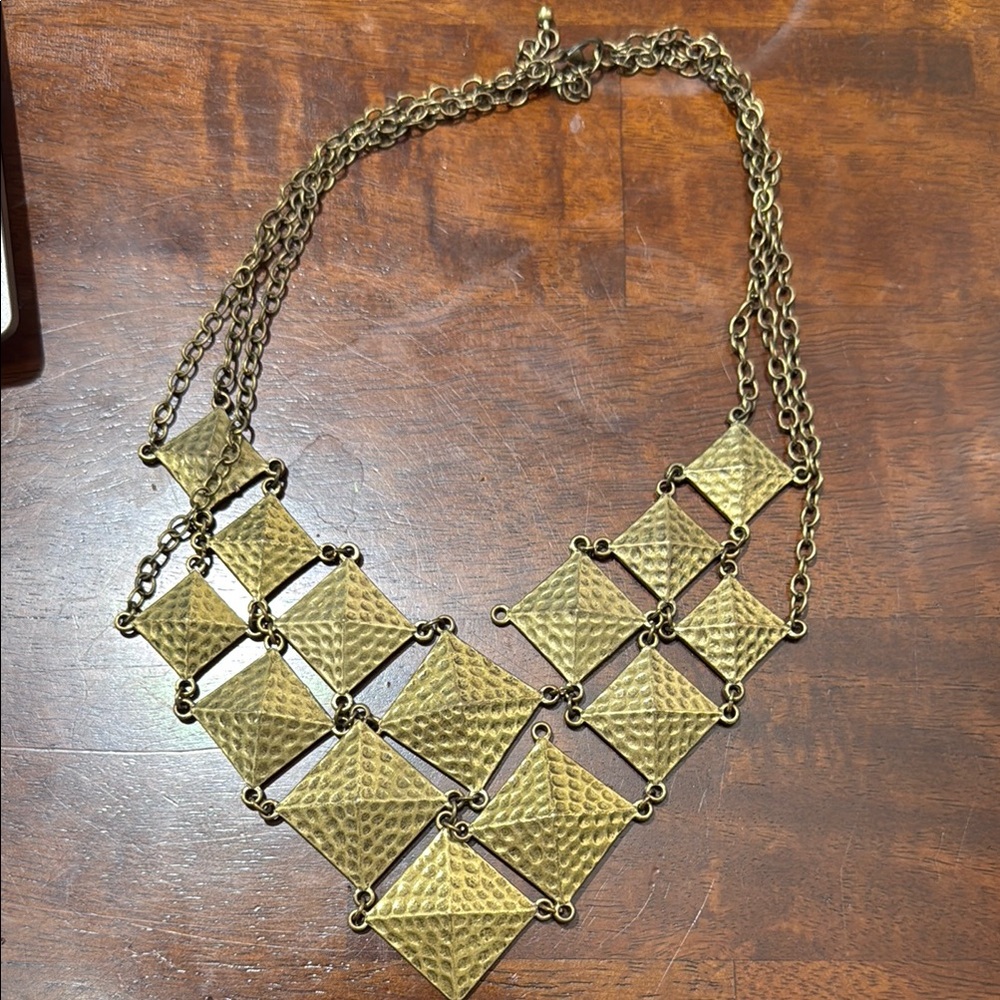Gold Geometric Statement Necklace 5/$25